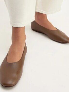 Everlane Day Glove Ballet Flat Cocoa Brown Leather Cult Fave Women's Size 6